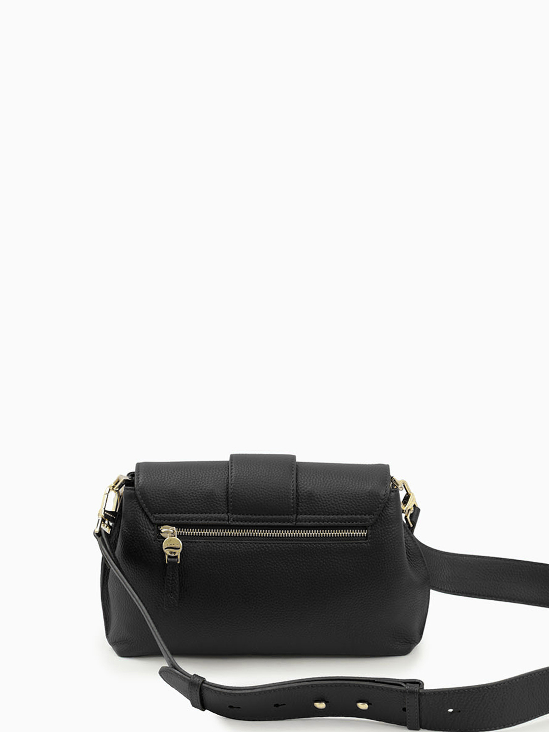 Кросс-боди с брендированным клапаном и широким ремнём от Nannini черного цвета