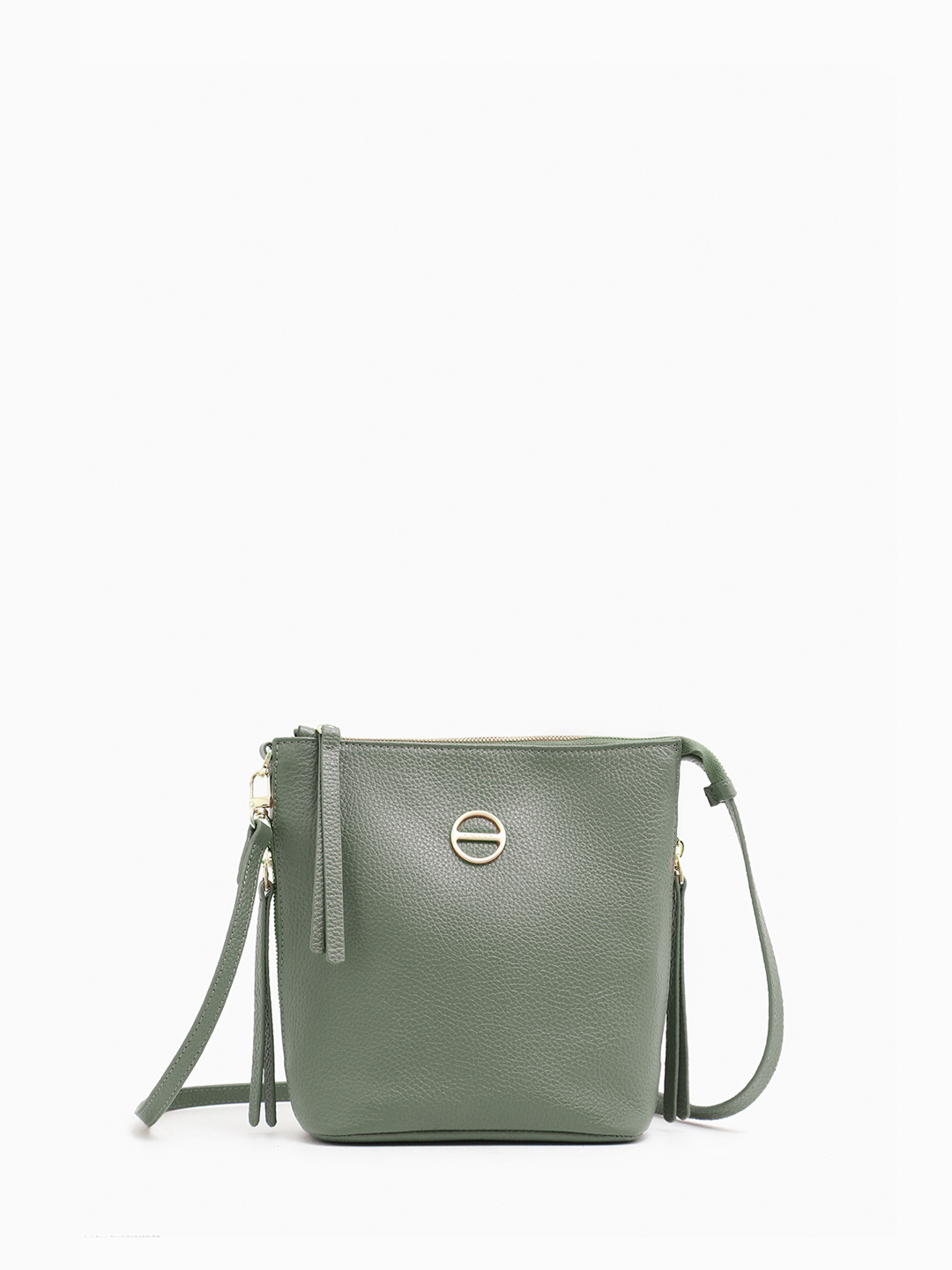 Кросс-боди с боковыми карманами c фирменным логотипом FOLLE в шалфейном цвете