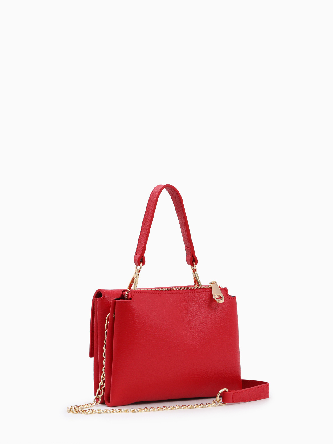  Сэтчел с декоративной пряжкой от Di Gregorio красного цвета