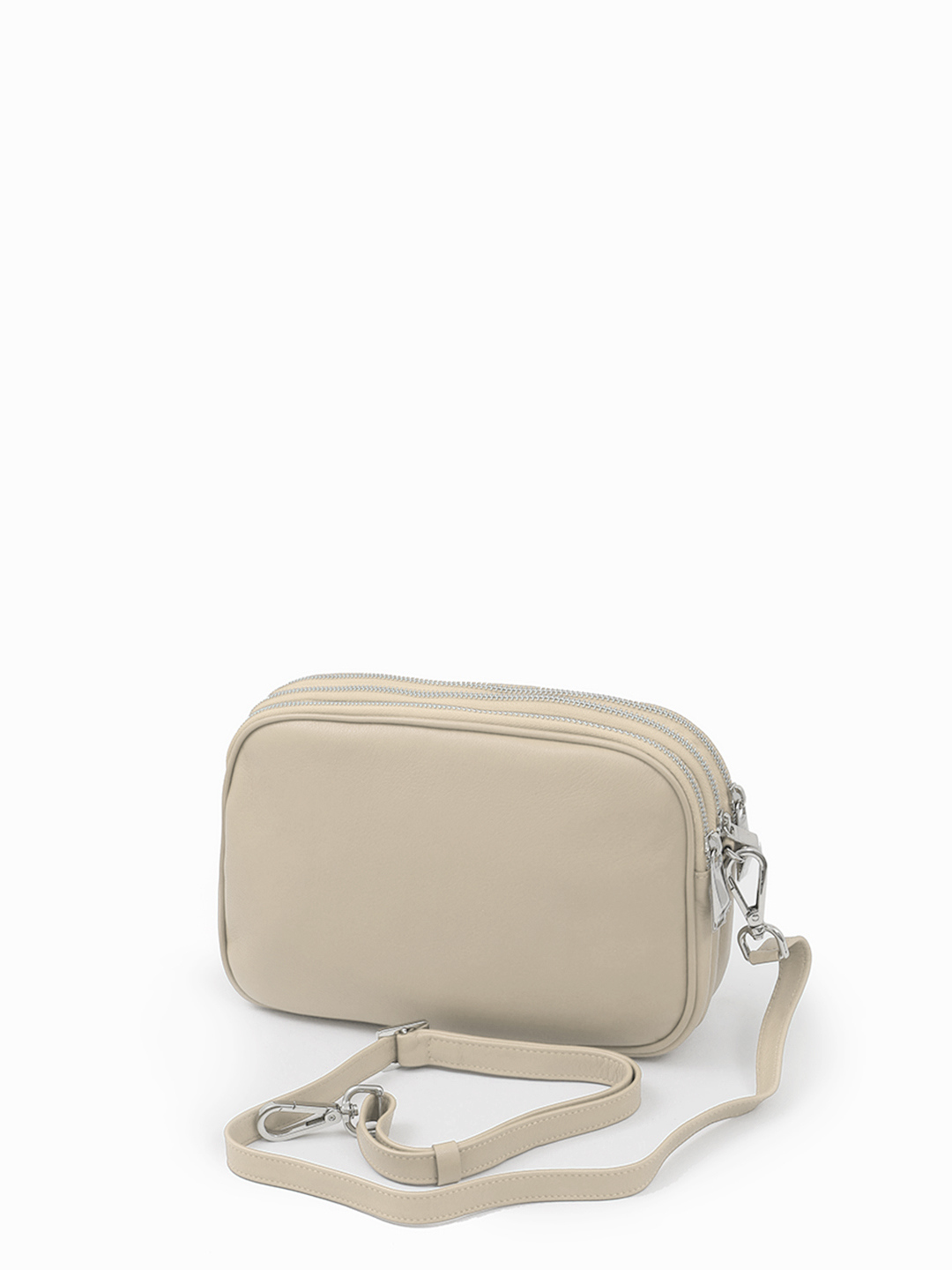 Бежевая кросс-боди с тремя отделениями и логотипом Renato Angi