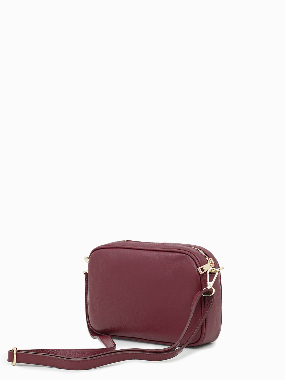 Полукруглая кросс-боди с дополнительным карманом от FOLLE в бордовом оттенке