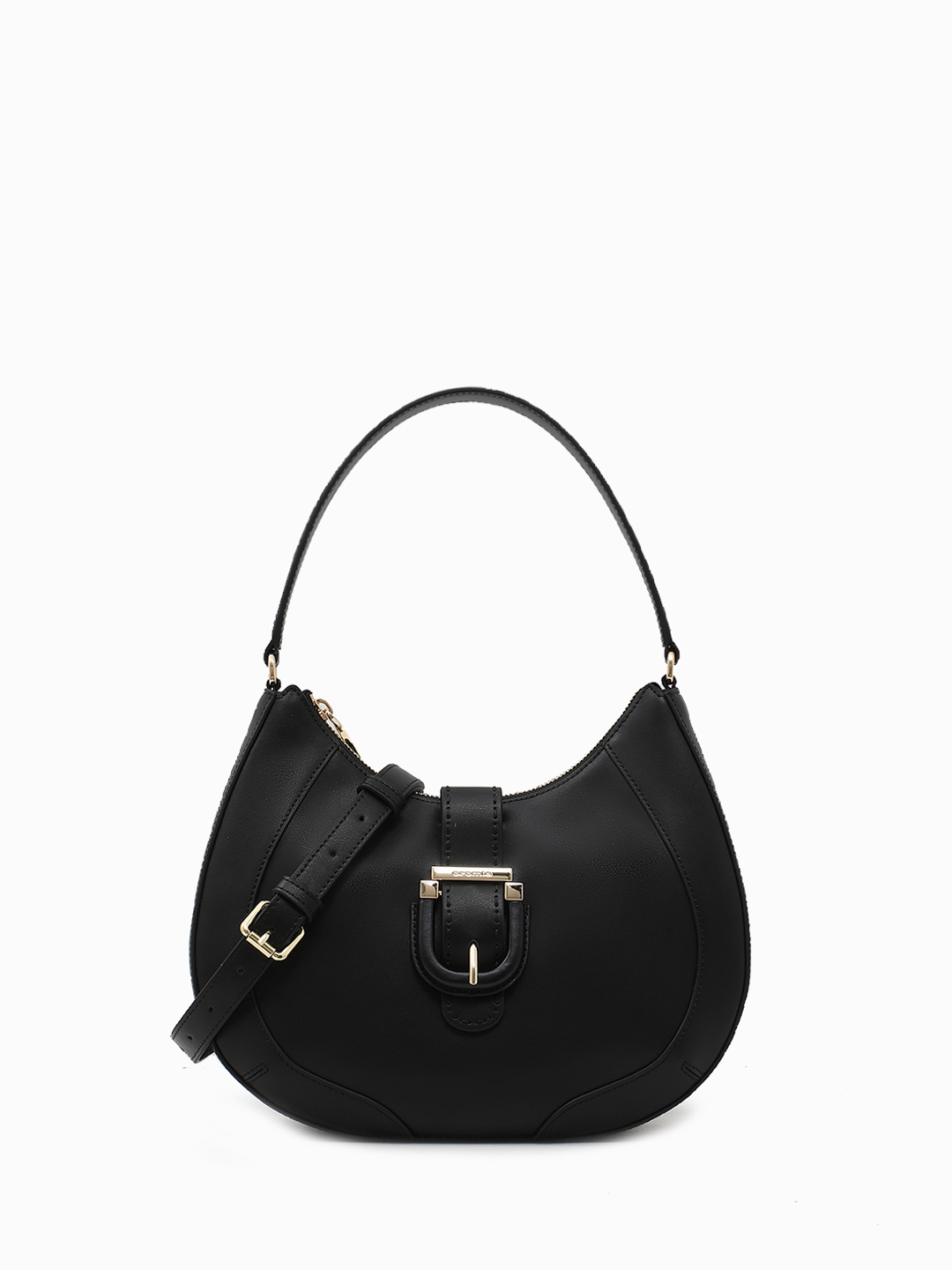 Полукруглая сумка с регулируемым плечевым ремнём от CROMIA в чёрном цвете