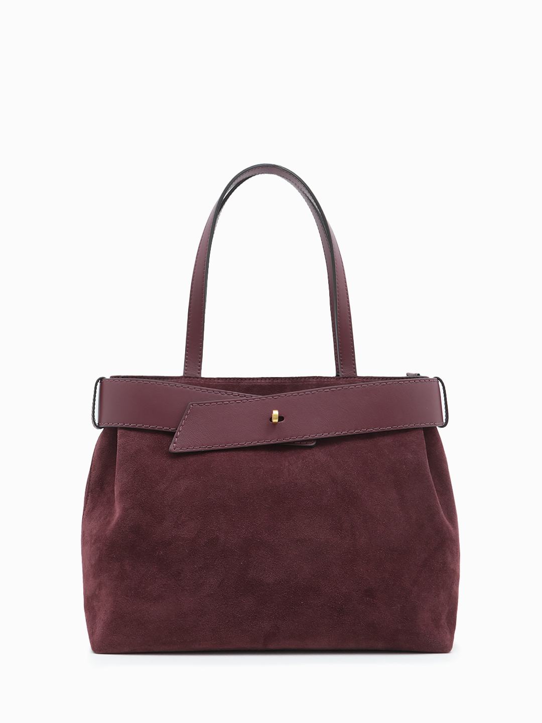 Классическая сумка от Loristella в натуральной замше винного цвета в размере M