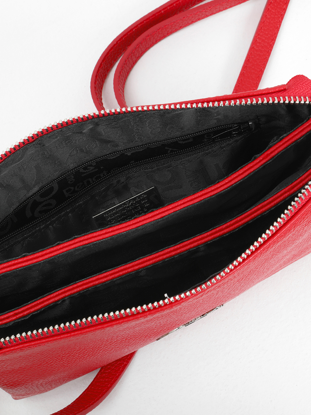 Кросс-боди на плечо с серебристым логотипом Renato Angi красного цвета