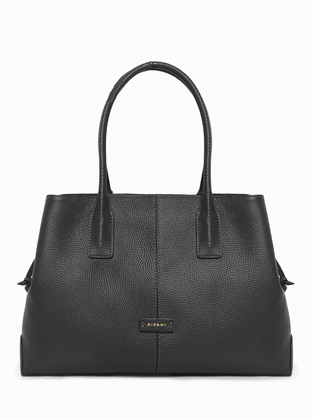 Классическая сумка с кожаной нашивкой с логотипом RIPANI в чёрном цвете