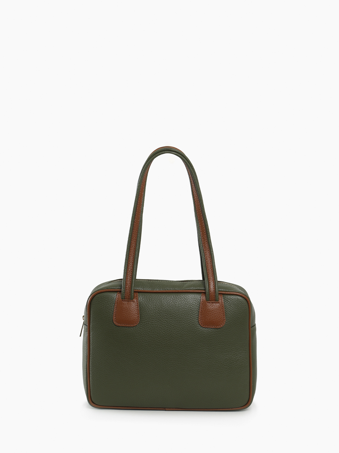 Сумка в размере М с золотистой фурнитурой от FOLLE оливкового цвета