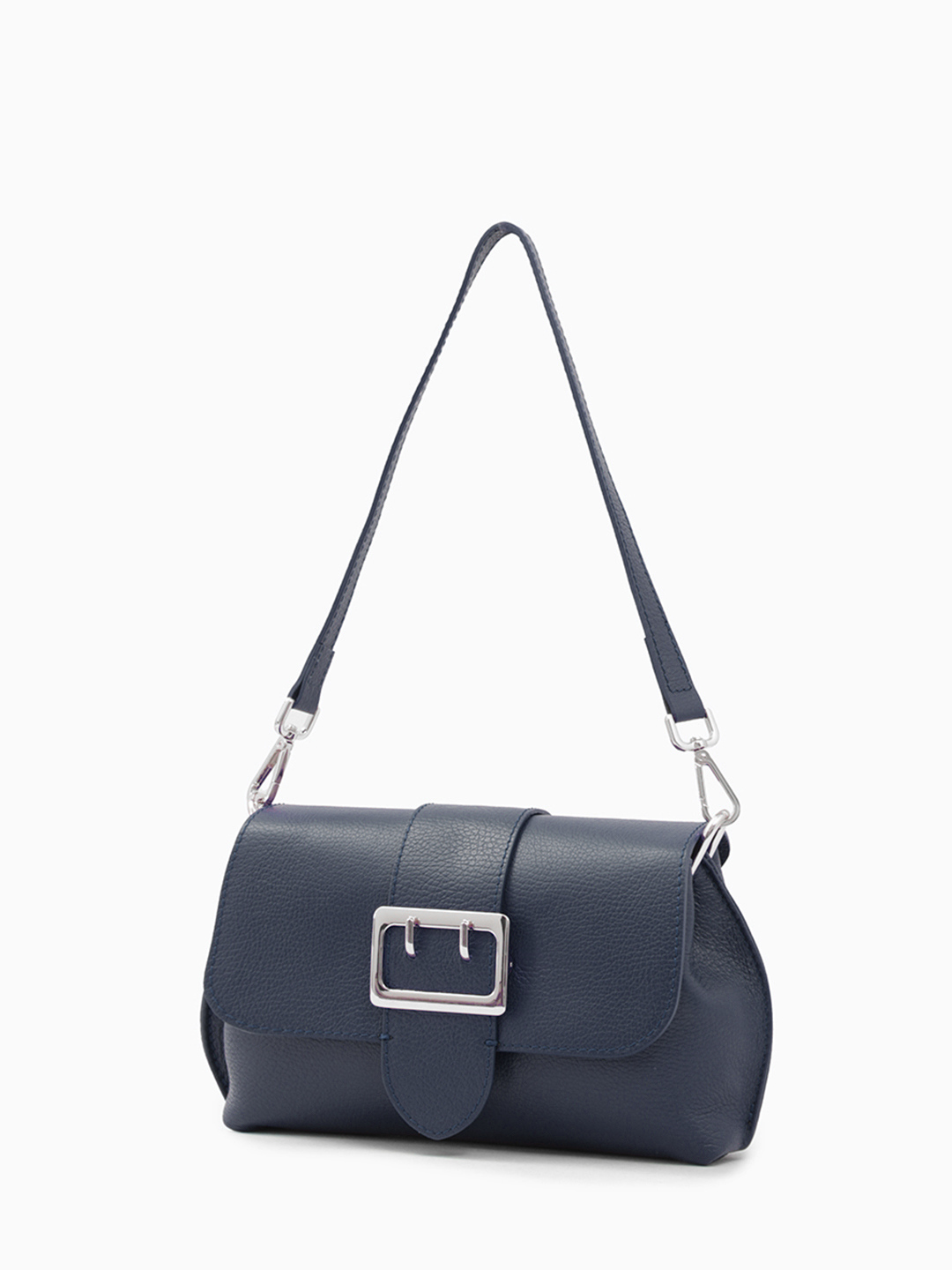 Сумка кросс-боди с фурнитурой в виде пряжки ремня от FOLLE в тёмно-синем цвете