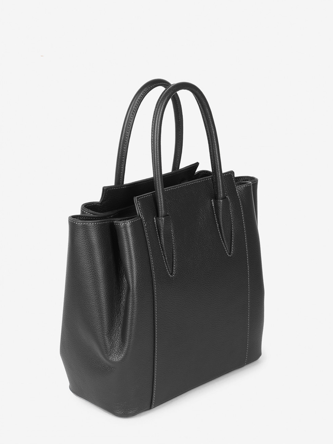  Классическая сумка с тремя отделениями и именной гравировкой Di Gregorio в чёрном цвете