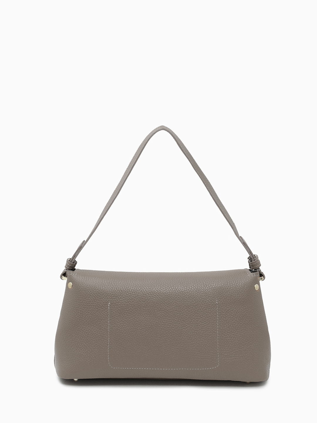 Сумка - боулер с симметричной фурнитурой от Di Gregorio в сером цвете