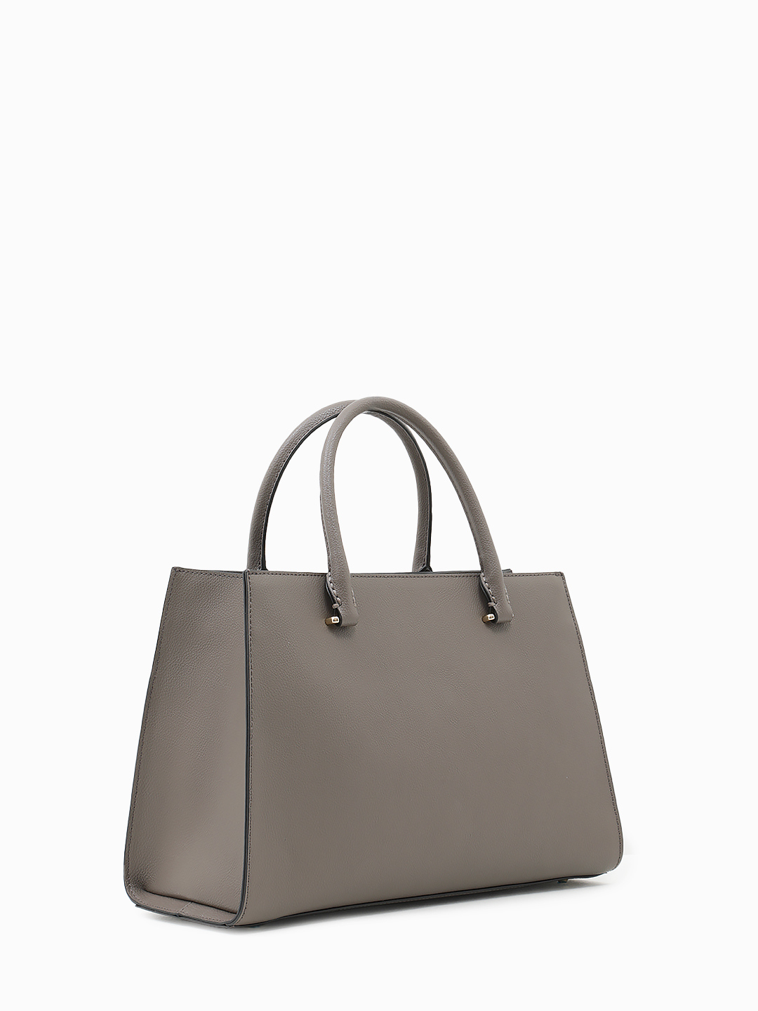 Тоут из натуральной кожи цвета тауп с брендированной фурнитурой от CROMIA