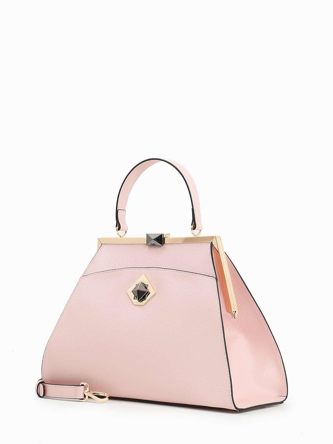 Сумка-саквояж с пятигранным клапаном от CROMIA в розовом оттенке