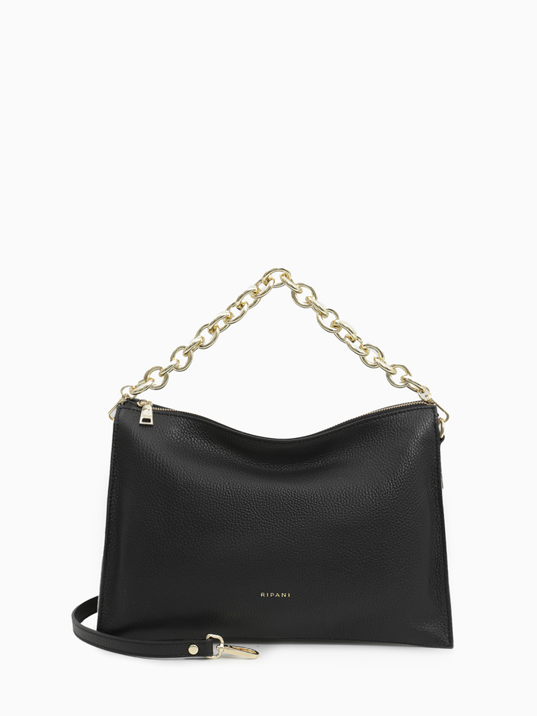 Сумка с боковыми замшевыми вставками от RIPANI в чёрном цвете