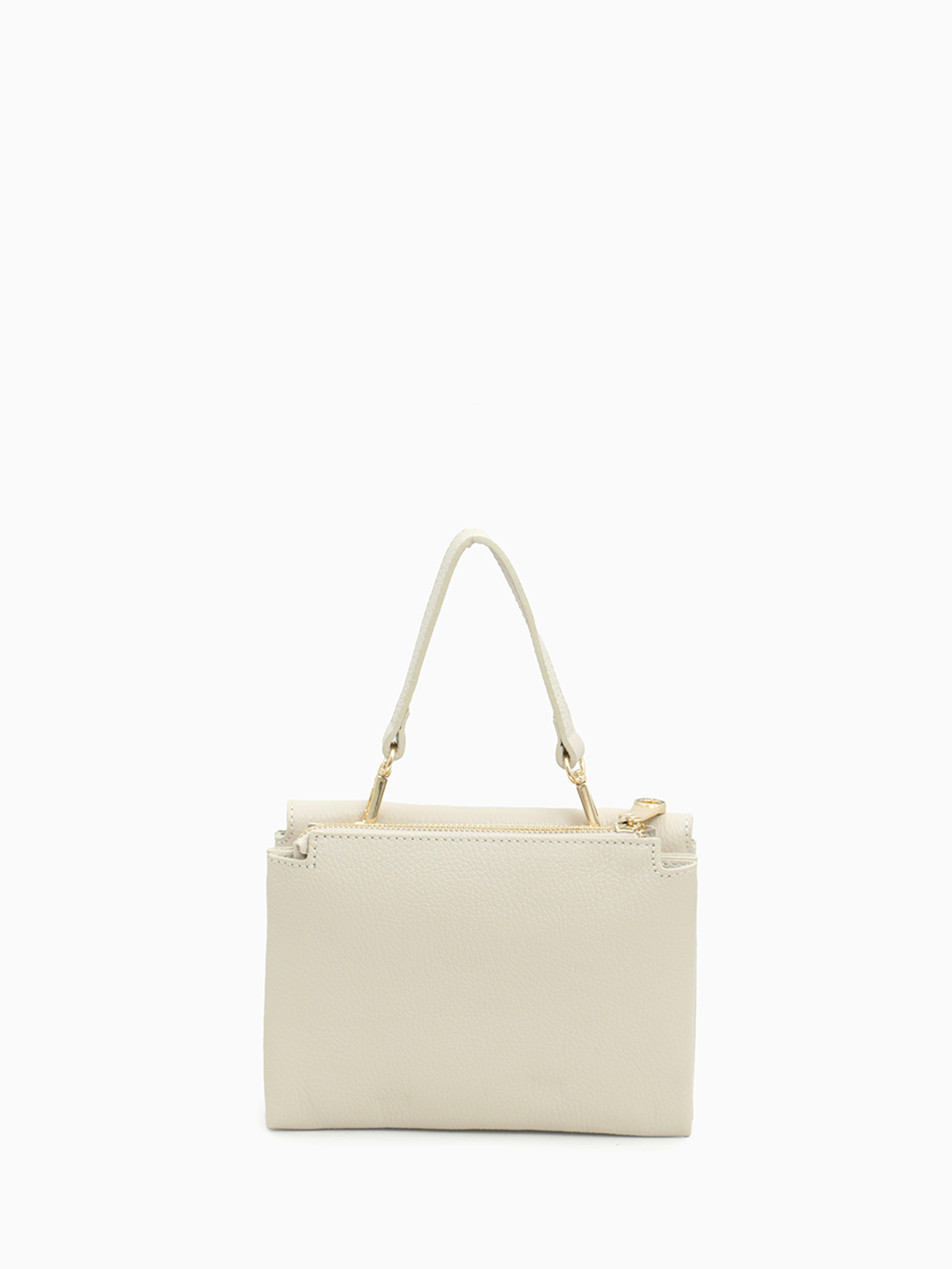 Сэтчел с декоративной пряжкой от Di Gregorio в бежевом оттенке