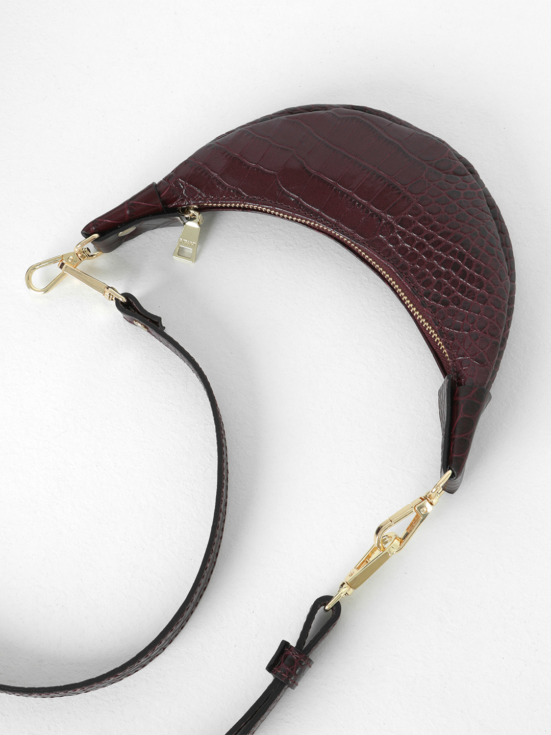 Мешок с сумкой-ручкой от RIPANI в бордовой коже со штампом под крокодила