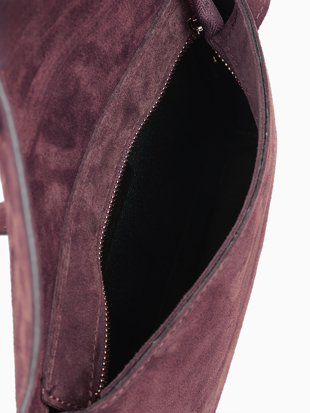 Сумка кросс-боди с широким ремнём от Be Nice из натуральной замши бордового цвета