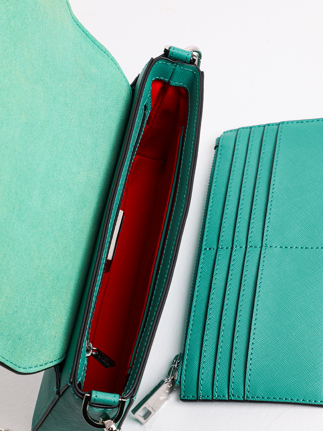 Сумка-клатч с дополнительным кошельком от CROMIA в зелёном цвете