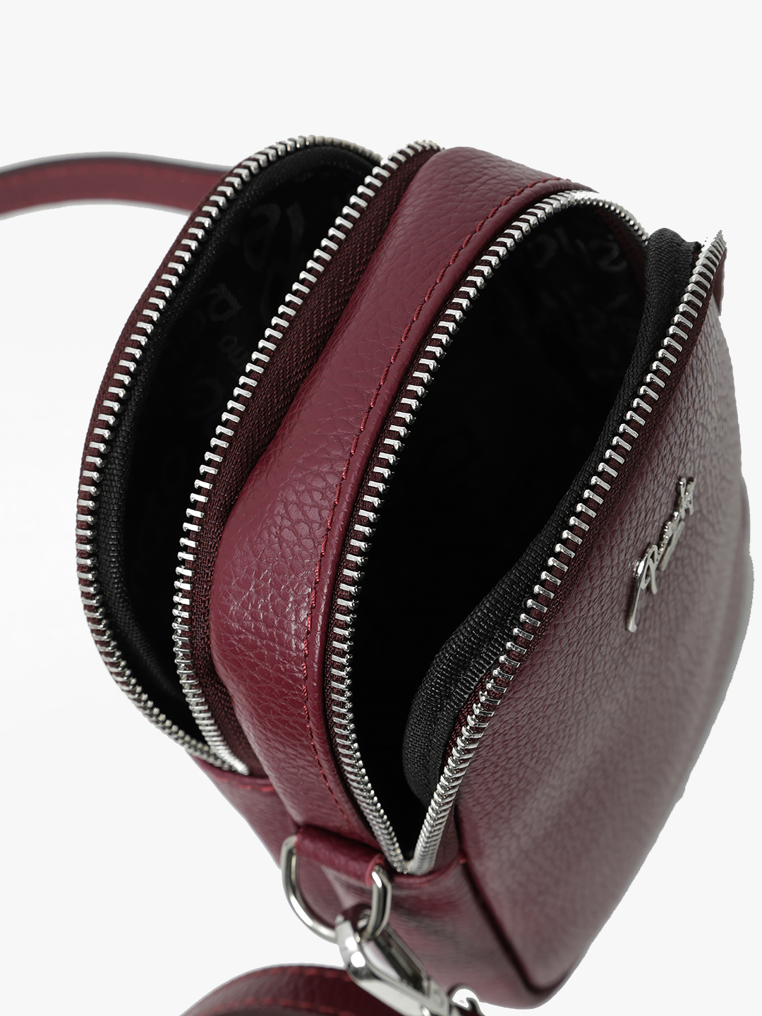 Мини-сумка для телефона с двумя отделениями на молнии от Renato Angi бордового цвета