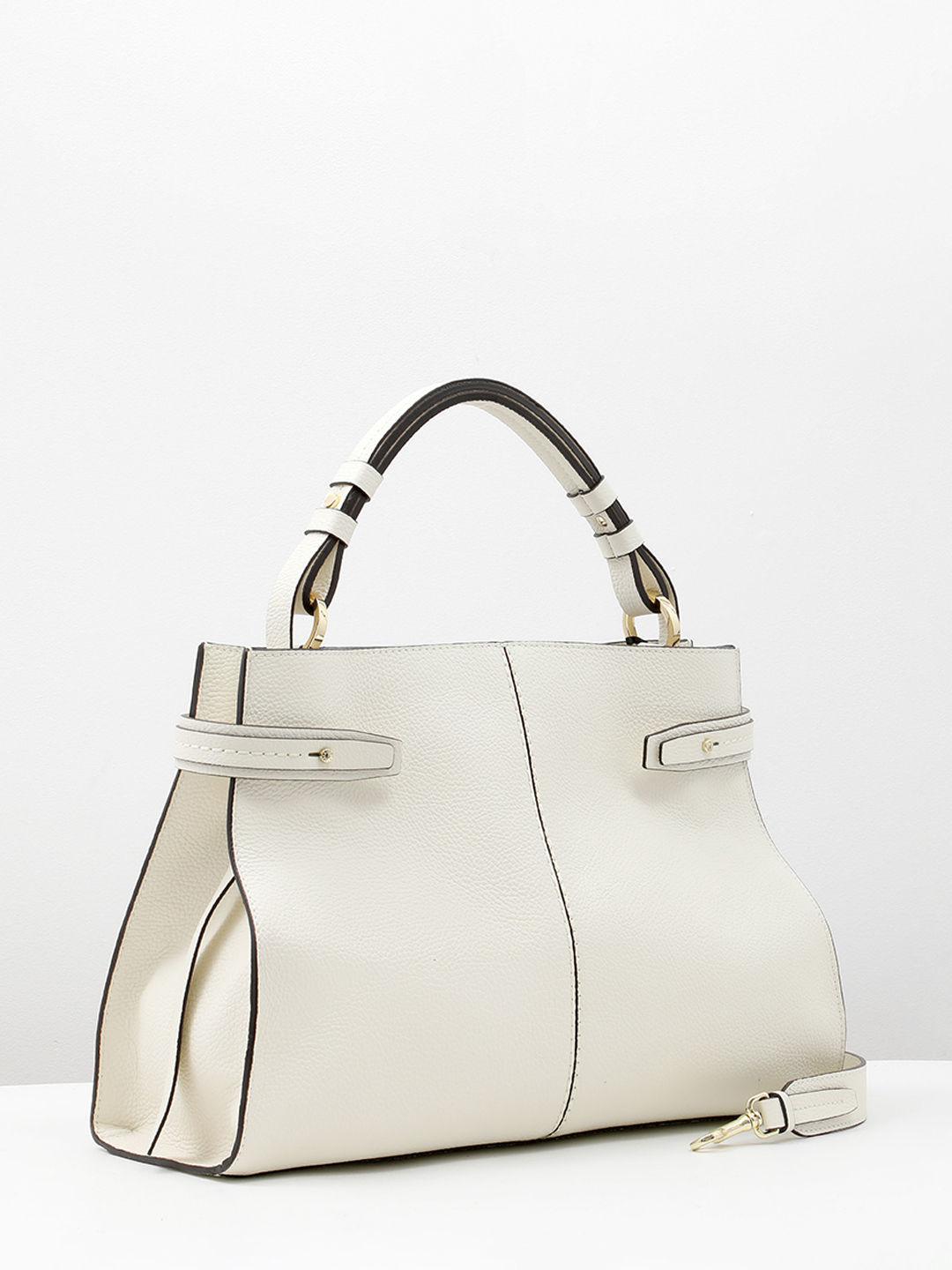 Сумка-тоут с небольшим тиснёным логотипом Loristella в оттенке латте