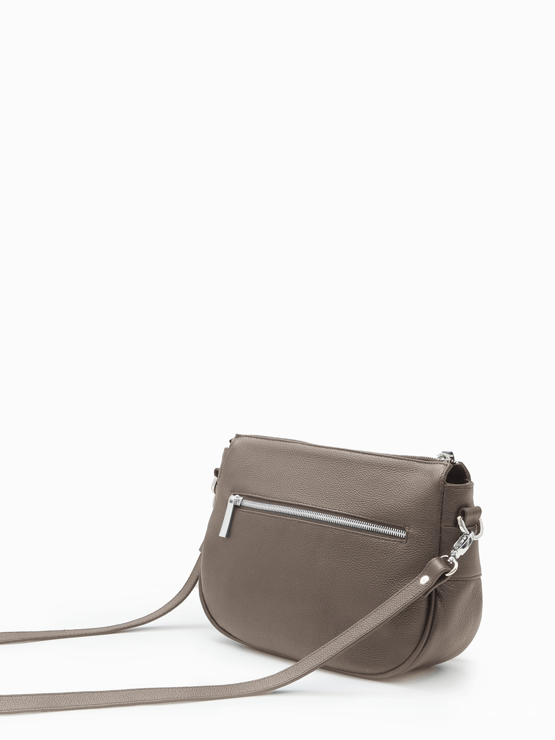 Полукруглая кросс-боди на плечо с тиснёным логотипом FOLLE в оттенке тауп