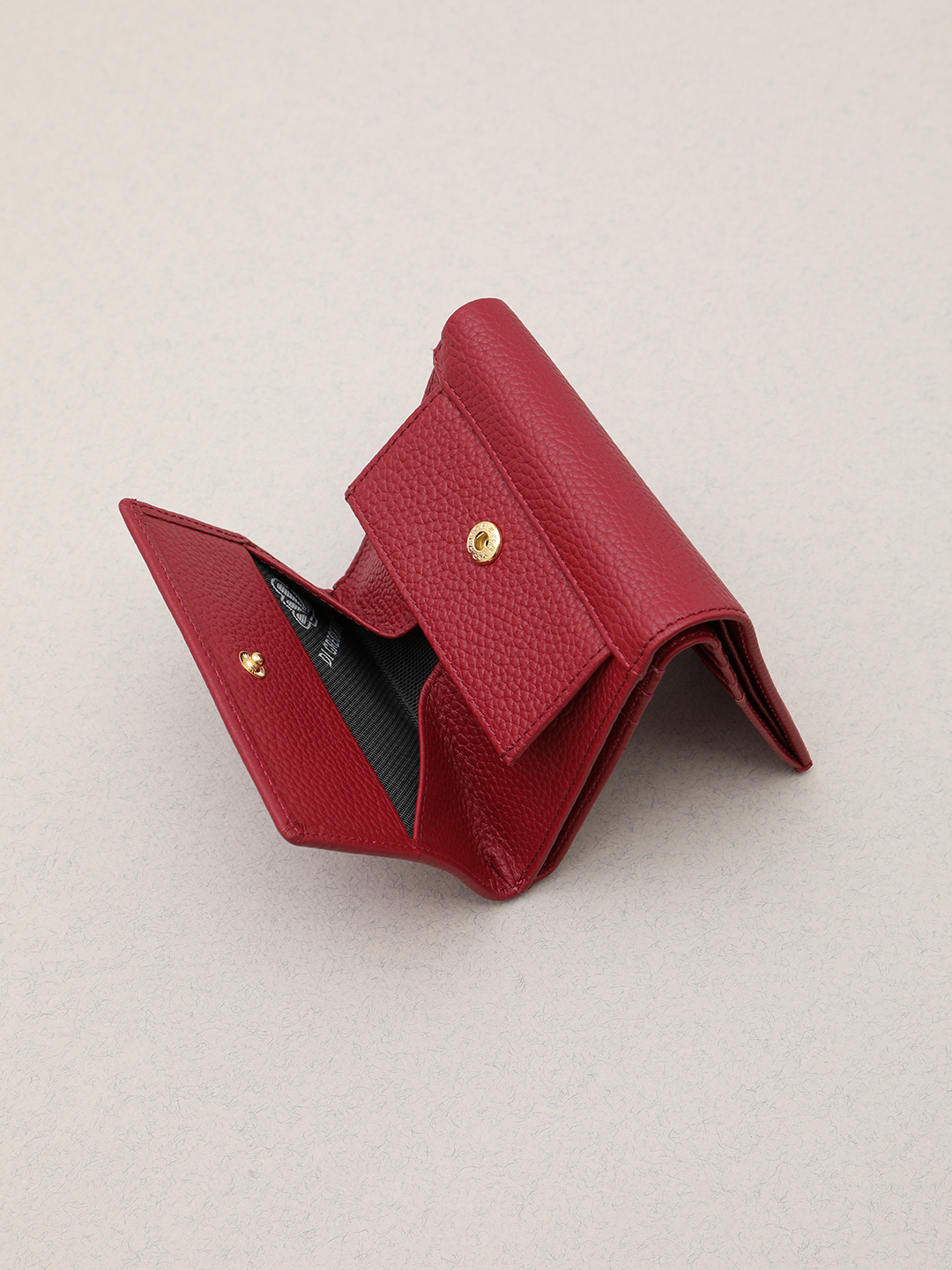 Мини-кошелёк с металлической гравировкой от Di Gregorio бордового цвета