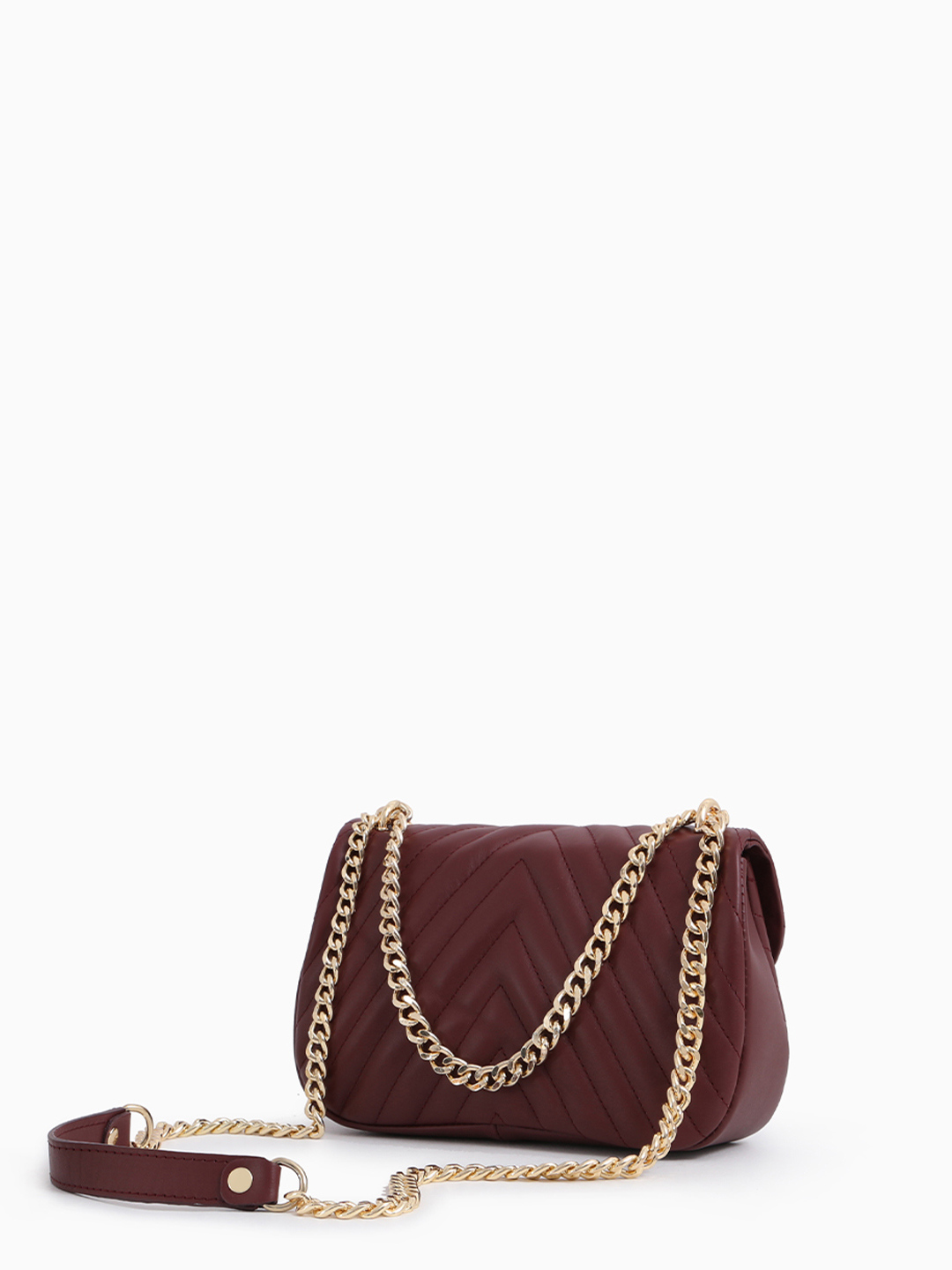 Сумка кросс-боди со стёжкой и фурнитурой в виде сердца от Folle в бордовом цвете