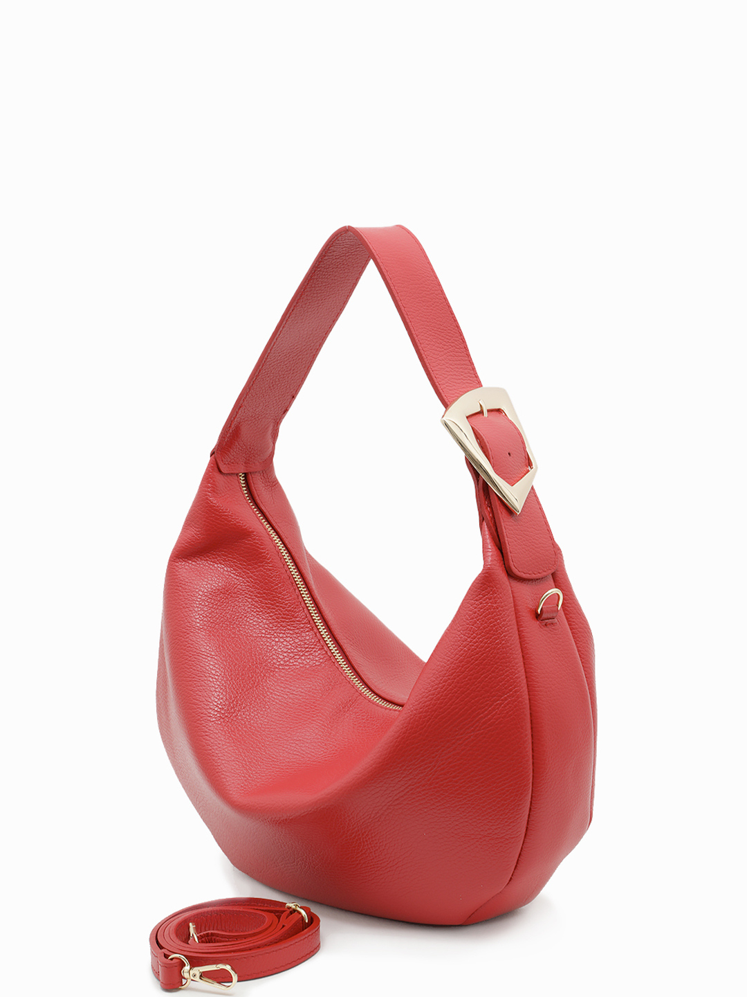 Мешок с акцентной фурнитурой от Di Gregorio в красном цвете