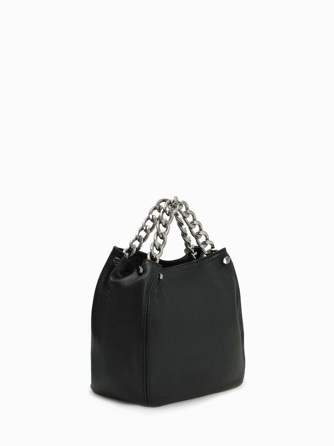 Тоут от Be Nice из натуральной кожи черного цвета с ручками в виде цепей