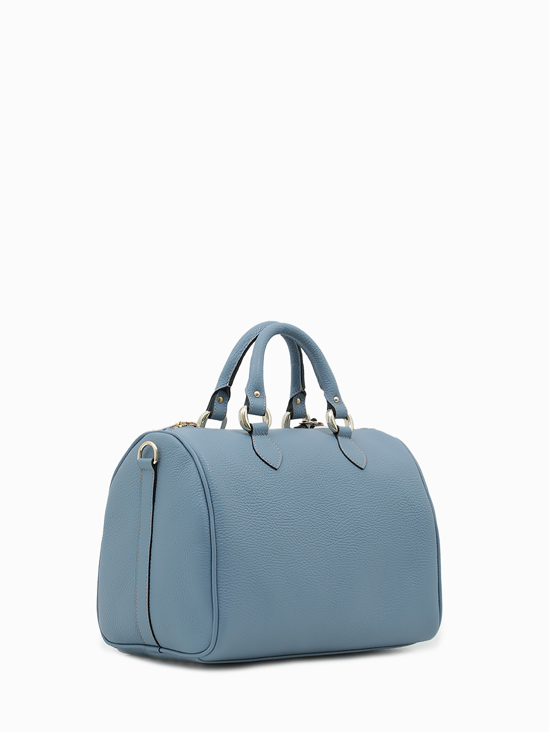 Сумка-боулер в размере М с брелком с твилли от Di Gregorio в голубом оттенке