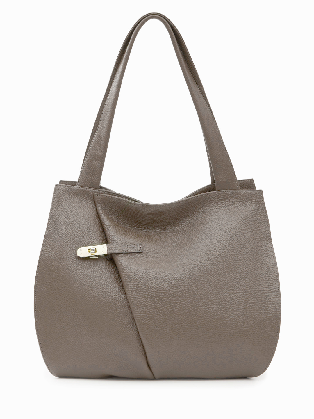 Мягкий мешок с поворотной золотистой фурнитурой от KELLEN в цвете тауп