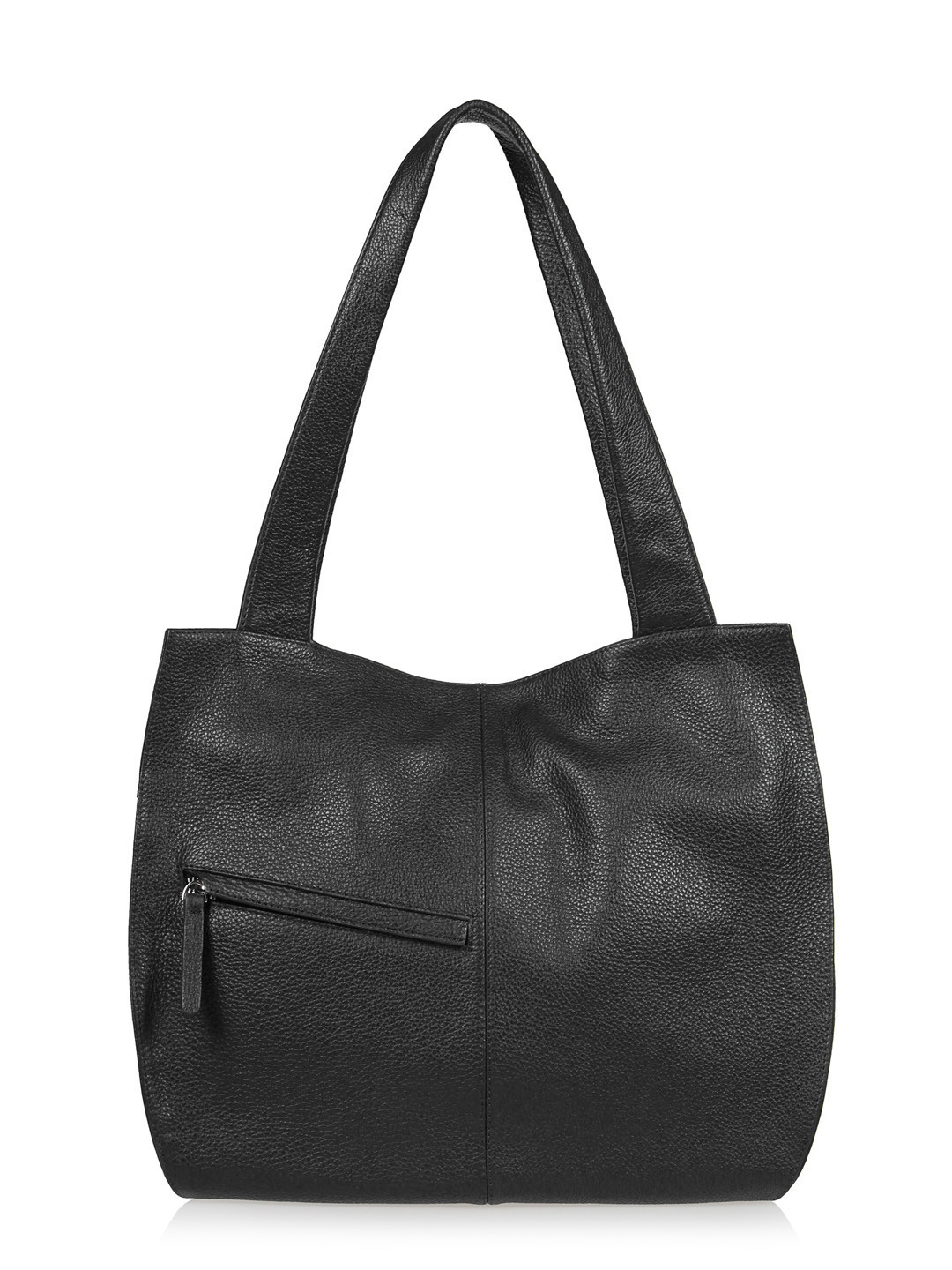 Мягкий мешок с поворотной серебристой фурнитурой от KELLEN в чёрном цвете