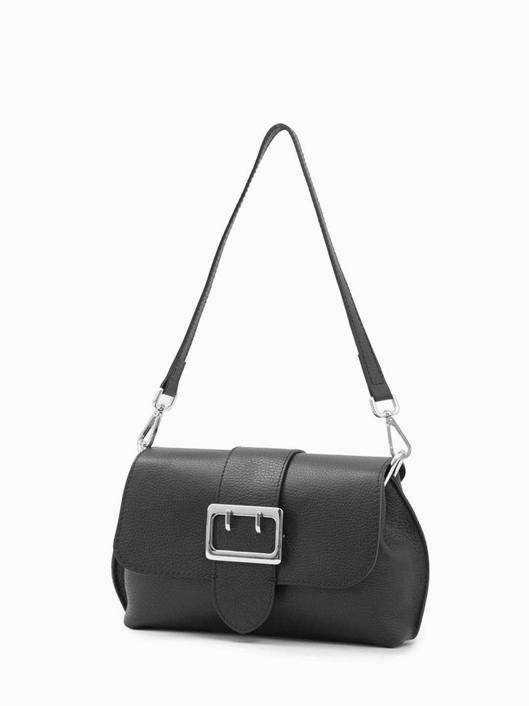 Сумка кросс-боди с фурнитурой в виде пряжки ремня от FOLLE в чёрном цвете