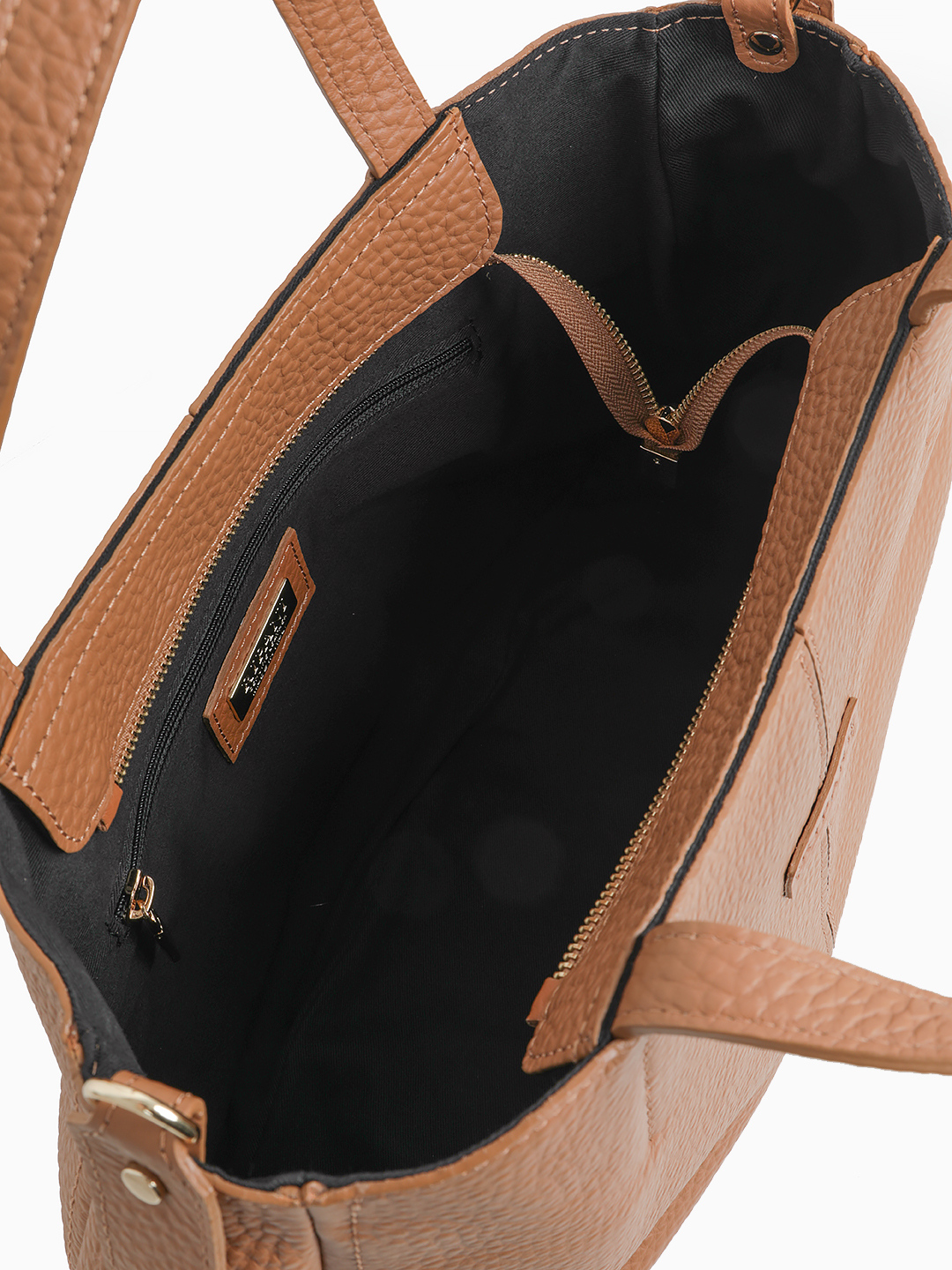 Лаконичная мягкая сумка из крупнозернистой кожи от RIPANI в рыжем цвете