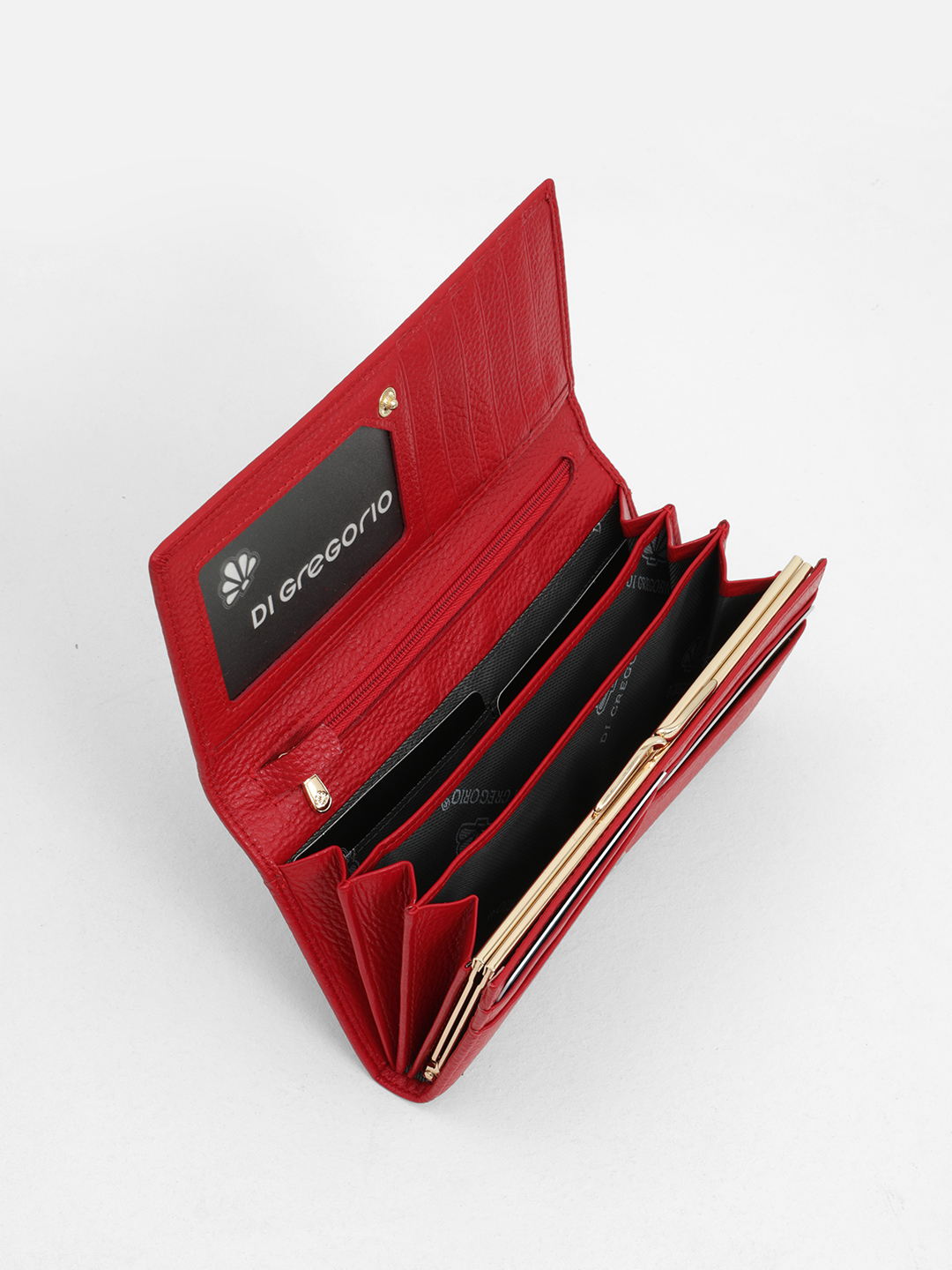 Прямоугольный бумажник с логотипом Di Gregorio красного цвета