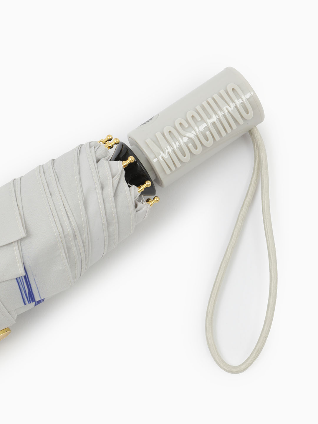 Зонт-автомат мини с коллажем сердец бежевого цвета от MOSCHINO