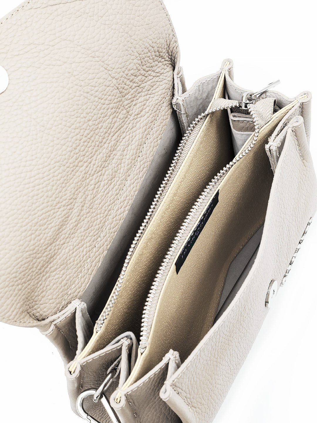 Сумка-багет в форме конверта с логотипом Di Gregorio в оттенке латте