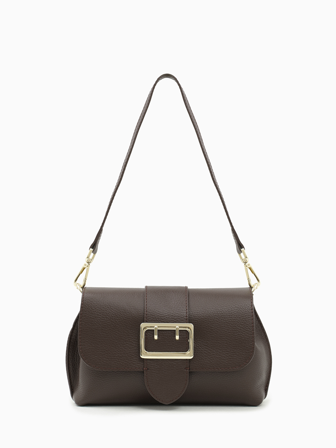 Сумка кросс-боди с фурнитурой в виде пряжки ремня от FOLLE в коричневом цвете