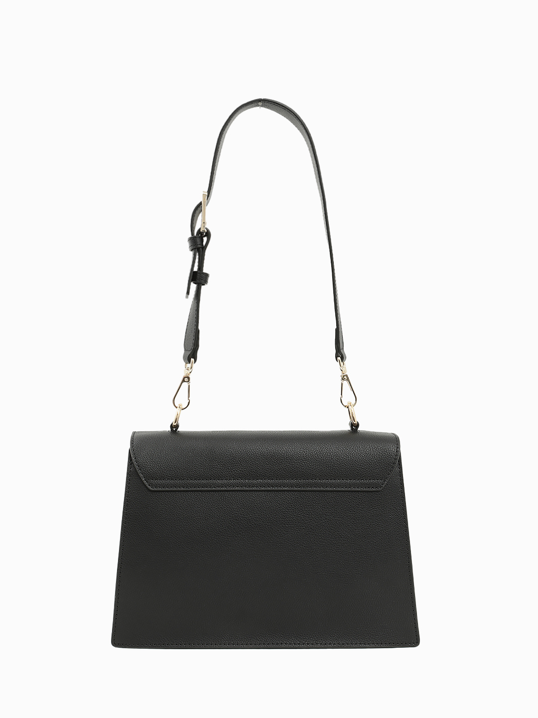 Классическая сумка с клапаном из натуральной кожи чёрного цвета от CROMIA