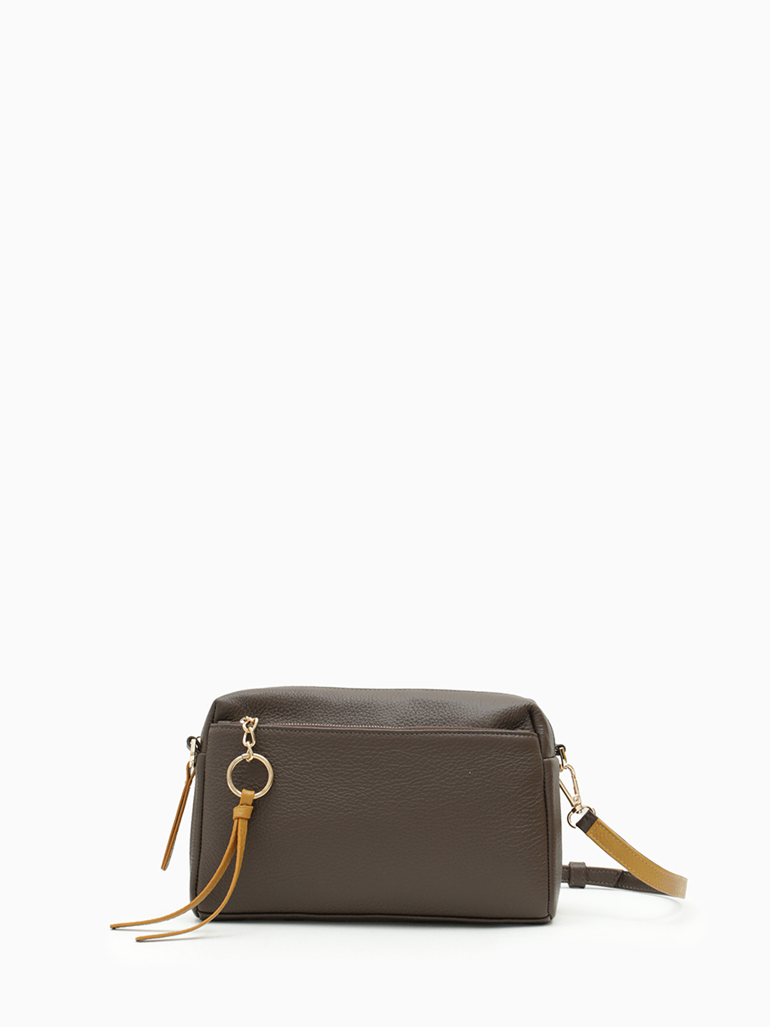 Небольшая кросс-боди с передним отделением на молнии от FOLLE в коричневом цвете