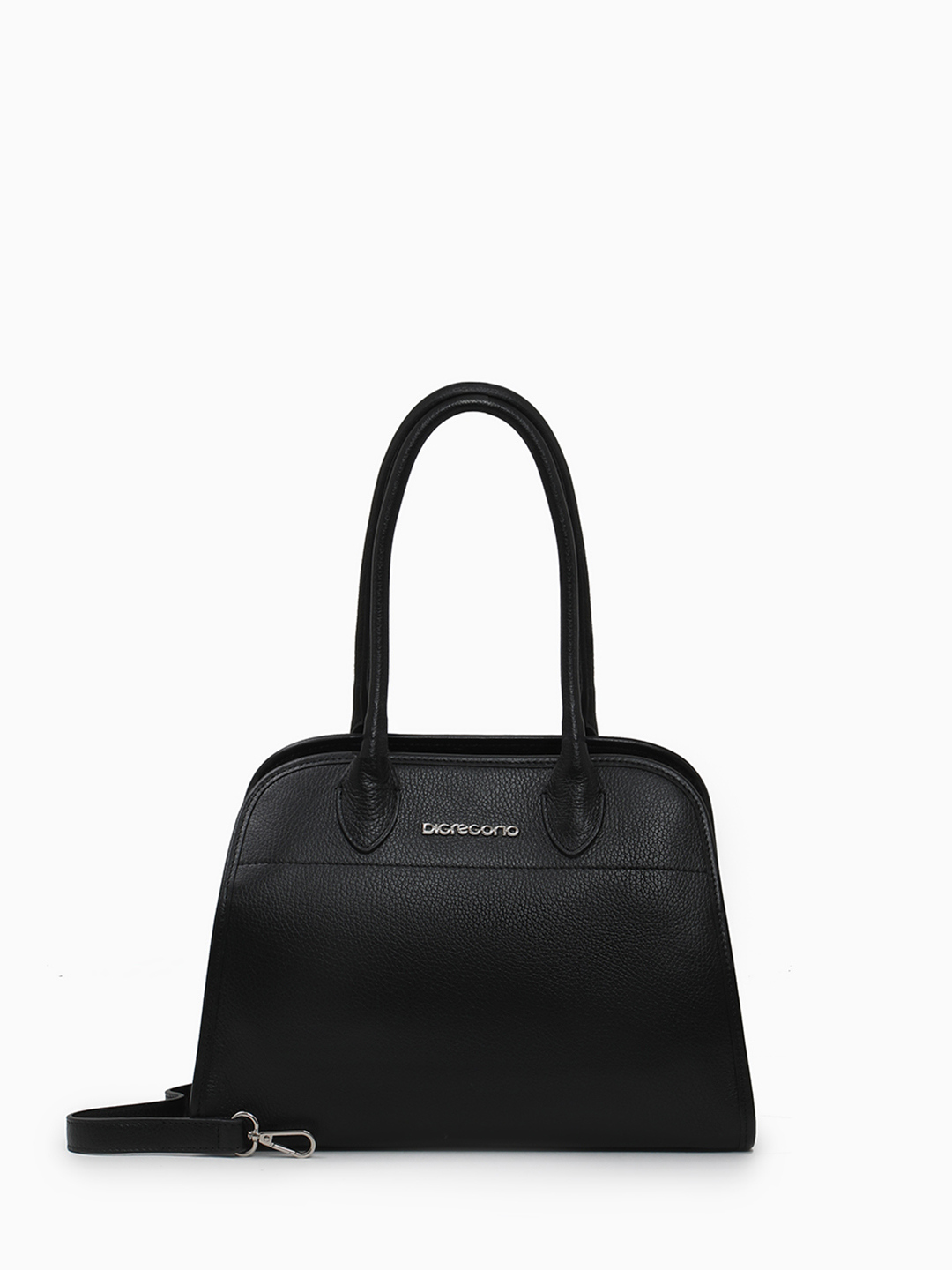 Классическая сумка с регулируемым ремнём от Di Gregorio в чёрном цвете