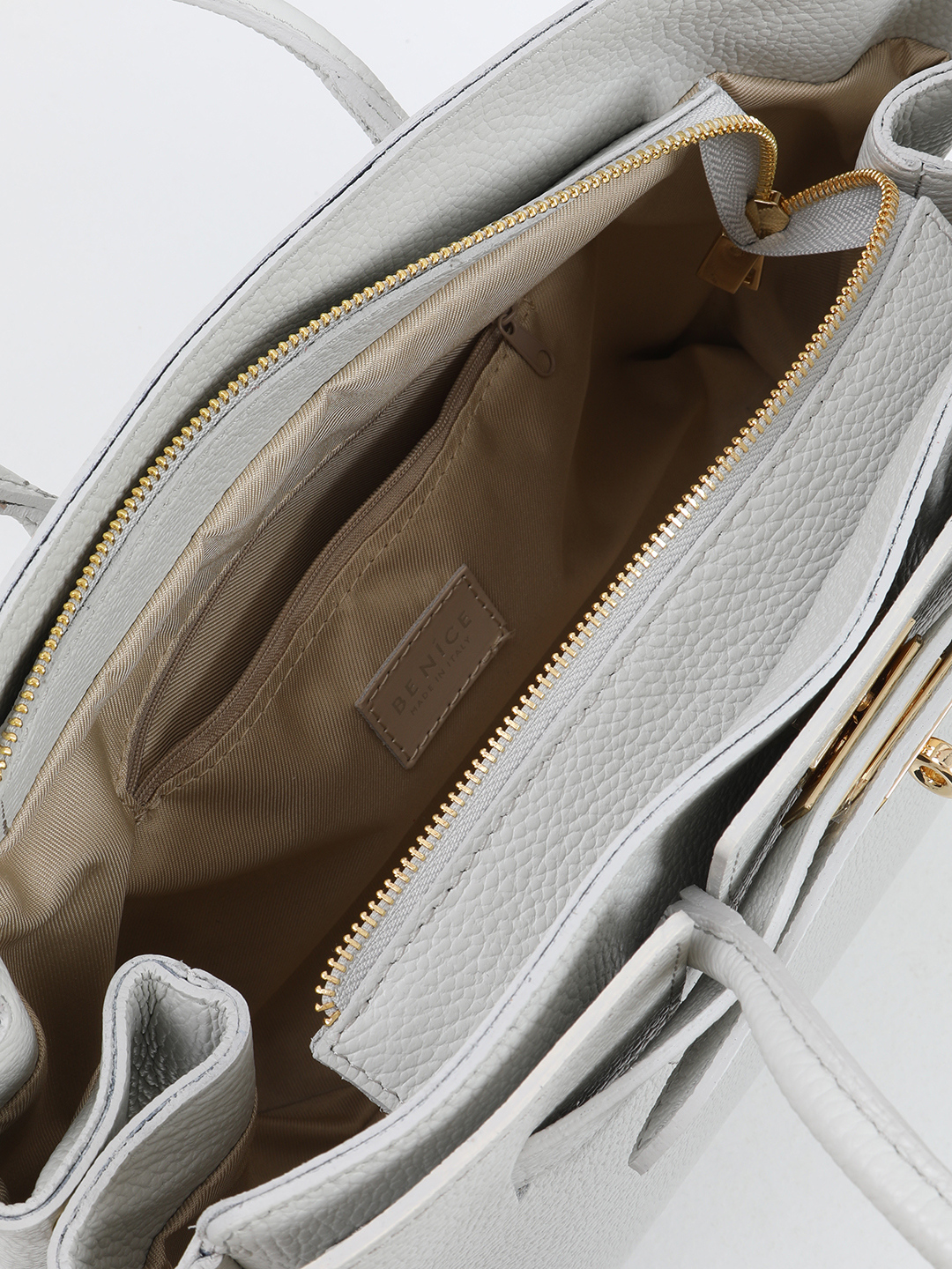 Шоппер "LUANA" с двумя длинными ручками от BE NICE в сером цвете 