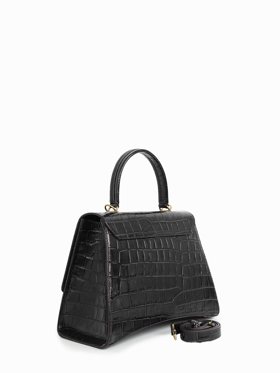 Чёрный сэтчел от ARCADIA с ассиметричным клапаном