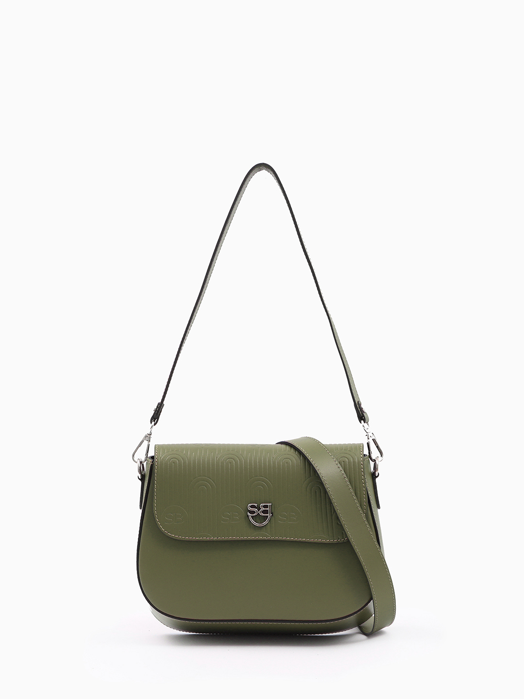 Сумка со скошенным дном и монограммой Sara Burglar в зелёном цвете