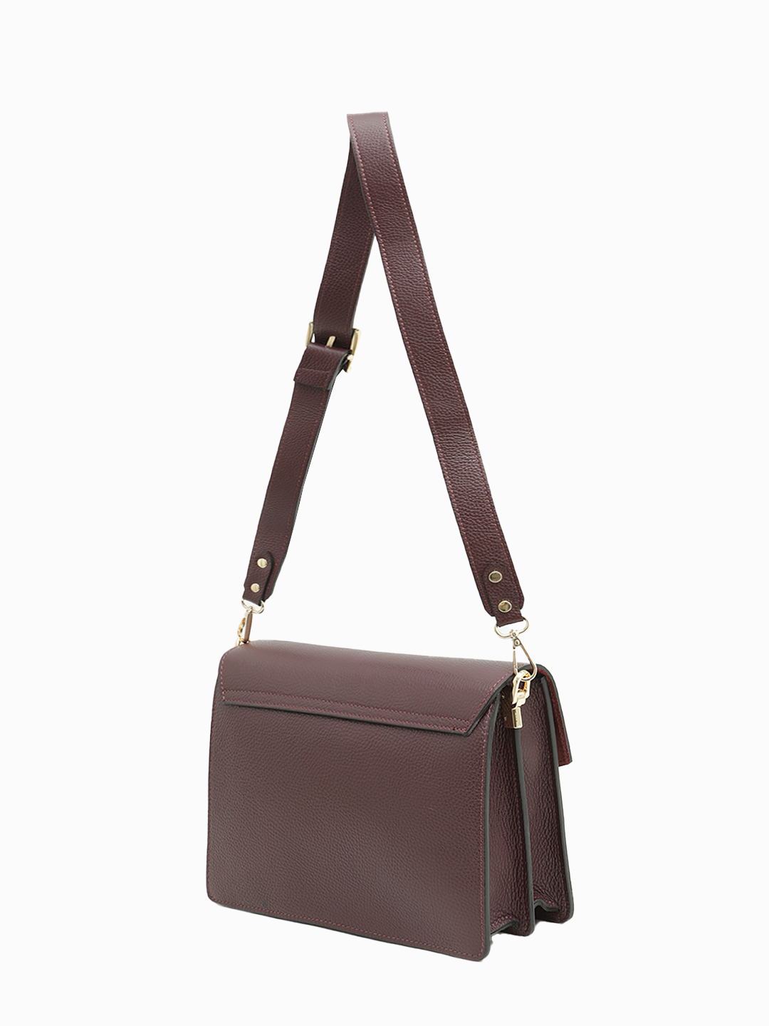 Кросс-боди KELLY от BE NICE из натуральной кожи бордового цвета с золотистой фурнитурой