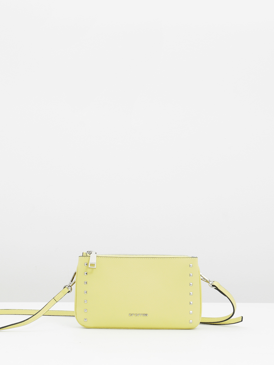 Небольшой клатч бренда Cromia в желтом оттенке pistacchio