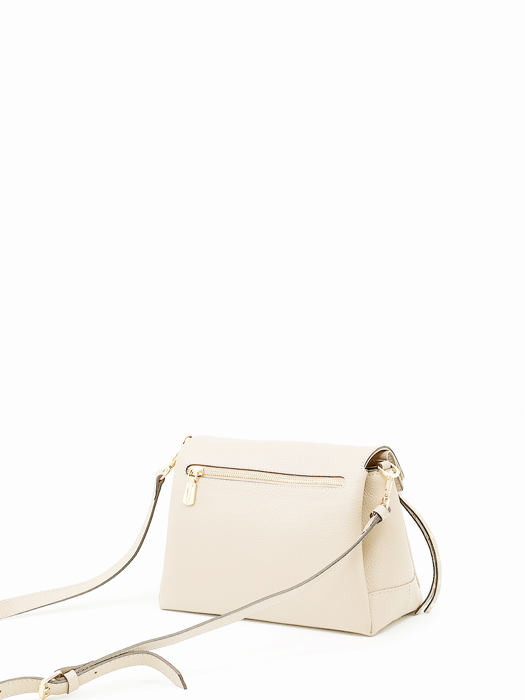 Бежевая кросс-боди на плечо с металлическими буквами Vanessa Scani