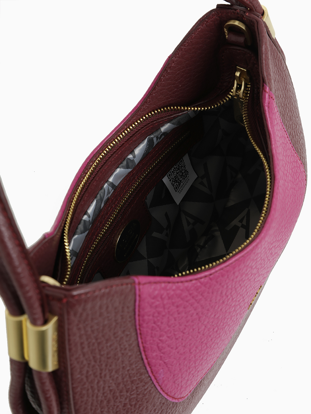 Небольшое двухцветное хобо от ARCADIA в бордово-розовом оттенке