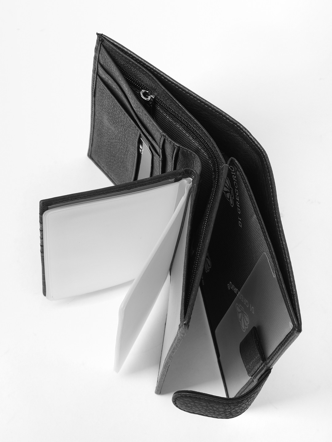 Портмоне-обложка для автодокументов с именными буквами Di Gregorio в черном цвете