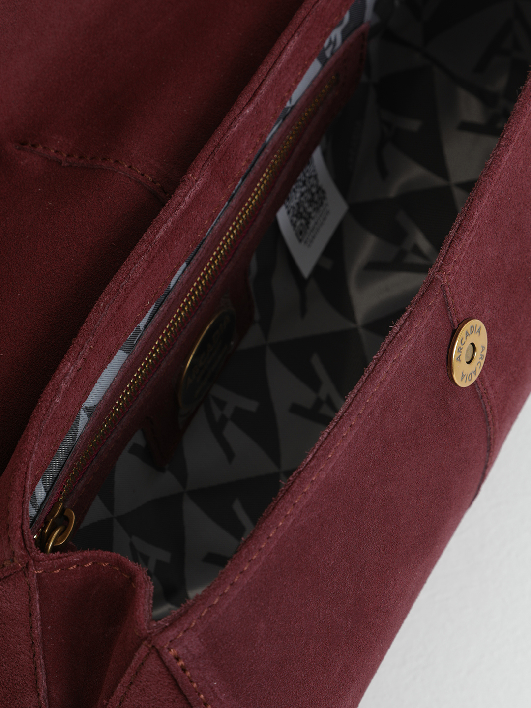 Бордовый замшевый сэтчел CALIPSO от ARCADIA в размере S