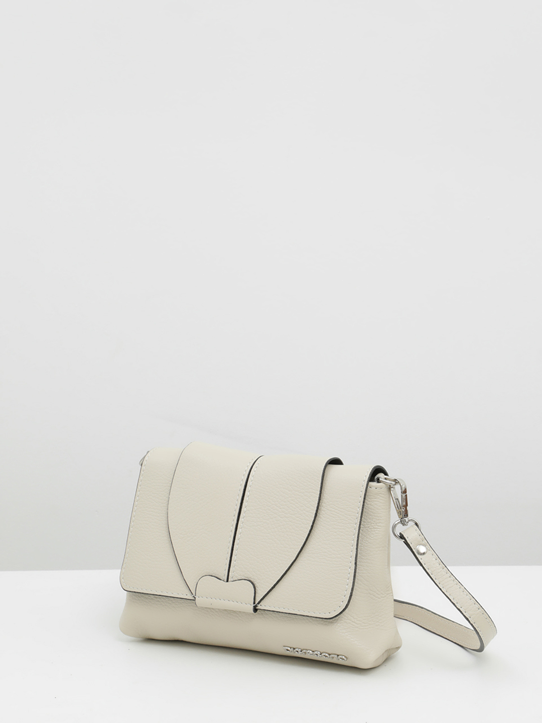 Небольшая кросс-боди с именной гравировкой Di Gregorio в оттенке латте
