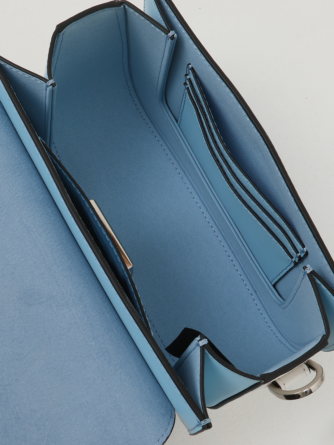 Мини-сэтчел в стиле колор-блок с двойной ручкой от CROMIA в лазурном оттенке